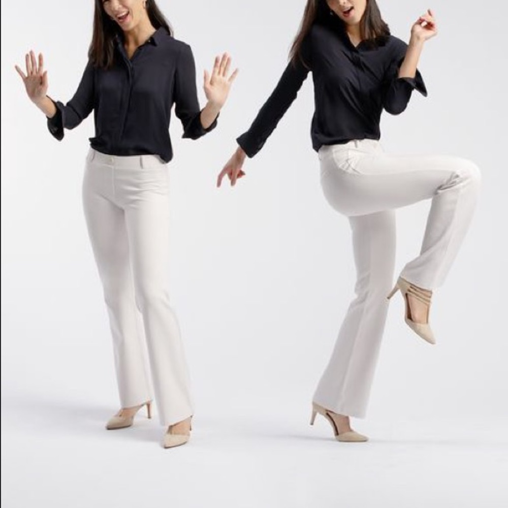 Betabrand Creme Twill Dress Pant Yoga Pants Size Medium
